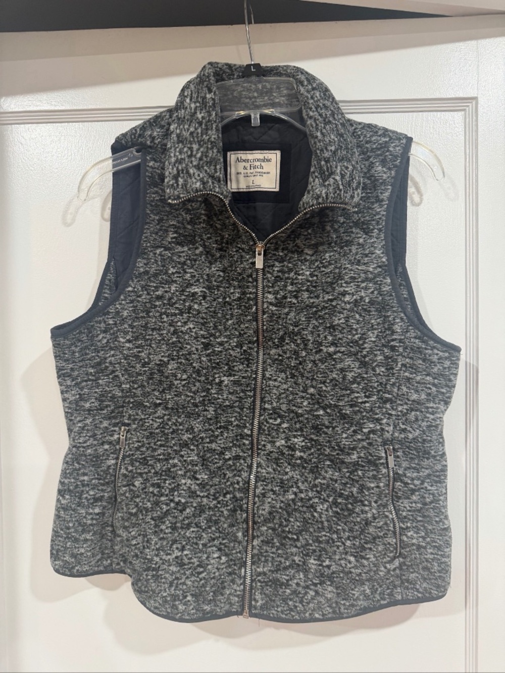 Abercrombie & Fitch Women's Gray Fleece Full Zip Vest